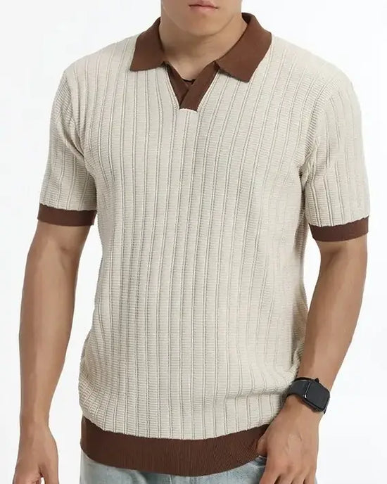 Men’s Ice Silk V-Neck T-Shirt – Slim Fit Business Casual Summer Tee - AllTrendMart - image 1