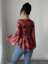 Women’s Floral Lace-Up Square Neck T-Shirt – Long Sleeve Casual Top - AllTrendMart - image 3