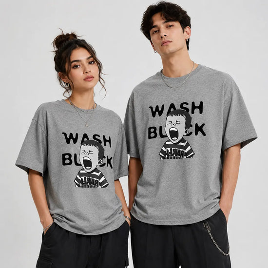 Retro Oversized Cotton T-Shirt – Unisex Drop Shoulder Casual Tee - AllTrendMart - image 1