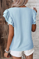 Women’s Petal Sleeve T-Shirt – Loose Fit Casual Summer Top - AllTrendMart - image 3