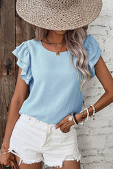 Women’s Petal Sleeve T-Shirt – Loose Fit Casual Summer Top - AllTrendMart - image 2