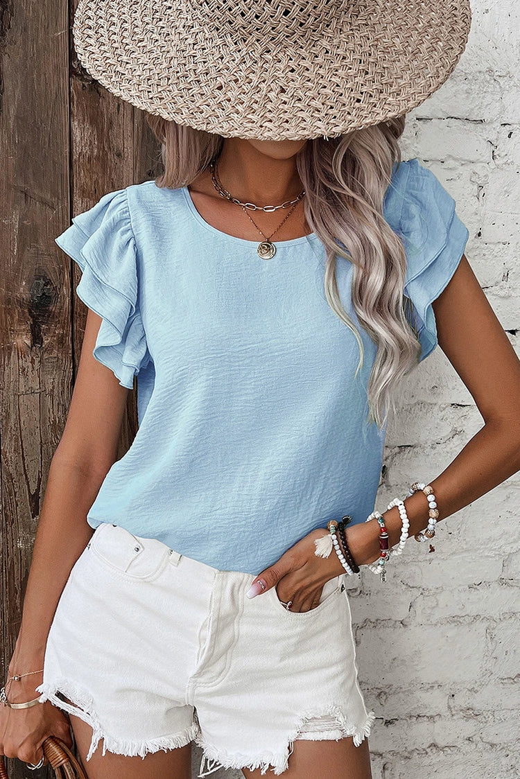 Women’s Petal Sleeve T-Shirt – Loose Fit Casual Summer Top - AllTrendMart - image 2
