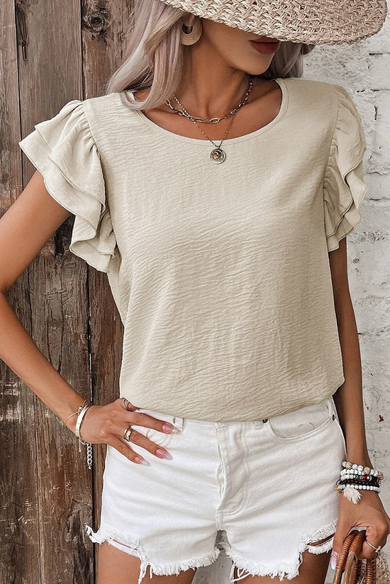 Women’s Petal Sleeve T-Shirt – Loose Fit Casual Summer Top - AllTrendMart - image 1