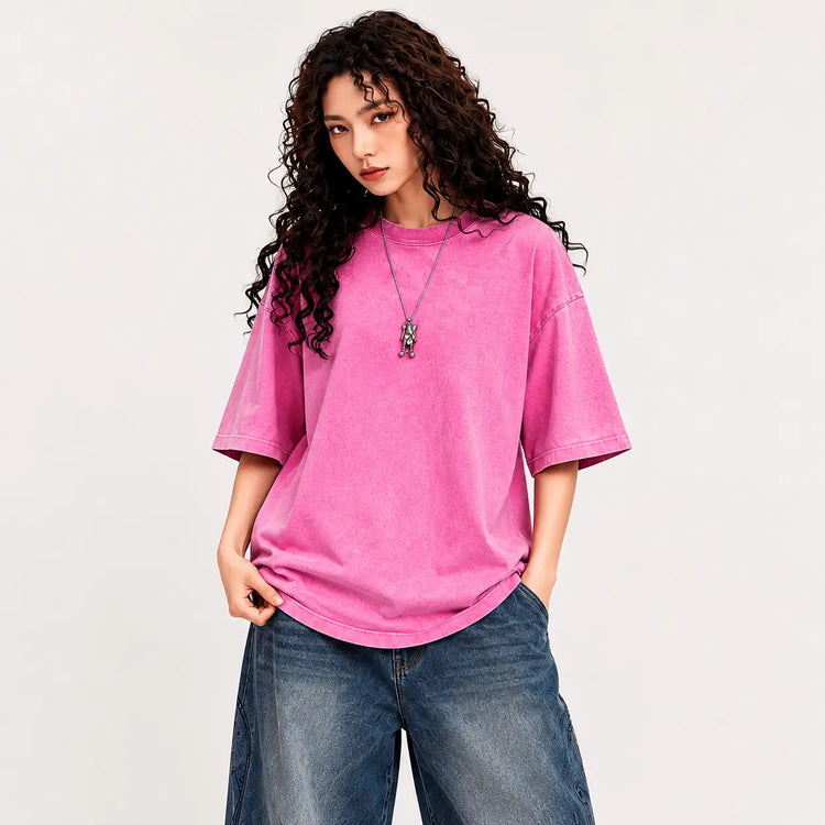 Unisex Washed Oversized T-Shirt – Vintage Cotton Loose Fit Casual Tee - AllTrendMart - image 8