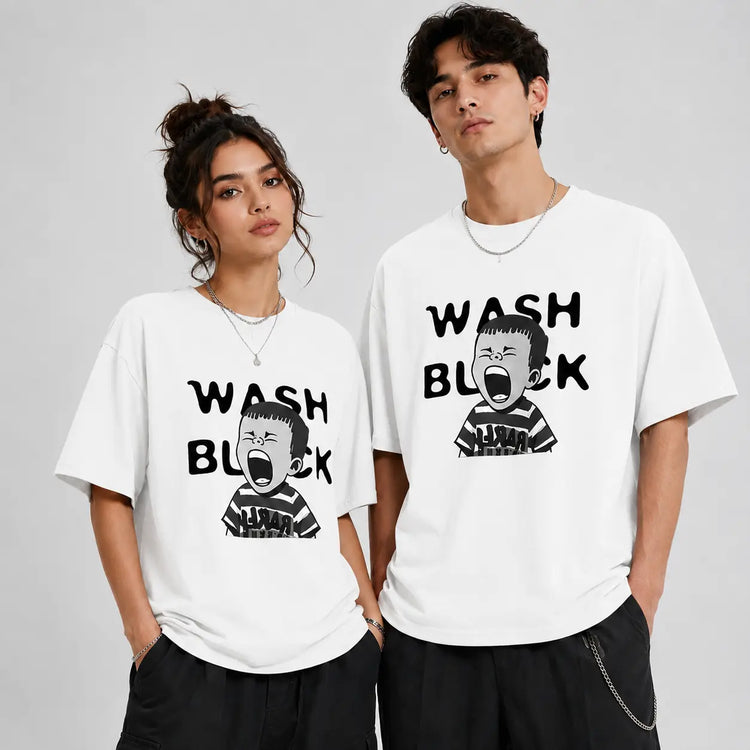 Retro Oversized Cotton T-Shirt – Unisex Drop Shoulder Casual Tee - AllTrendMart - image 2