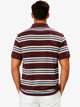 Men’s Retro Striped Cotton Polo T-Shirt – Loose Fit Casual Short Sleeve Tee - AllTrendMart - image 3