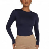 Women’s Slim Fit Long Sleeve T-Shirt – Casual Stretch Basic Top women-tshirt AllTrendMart