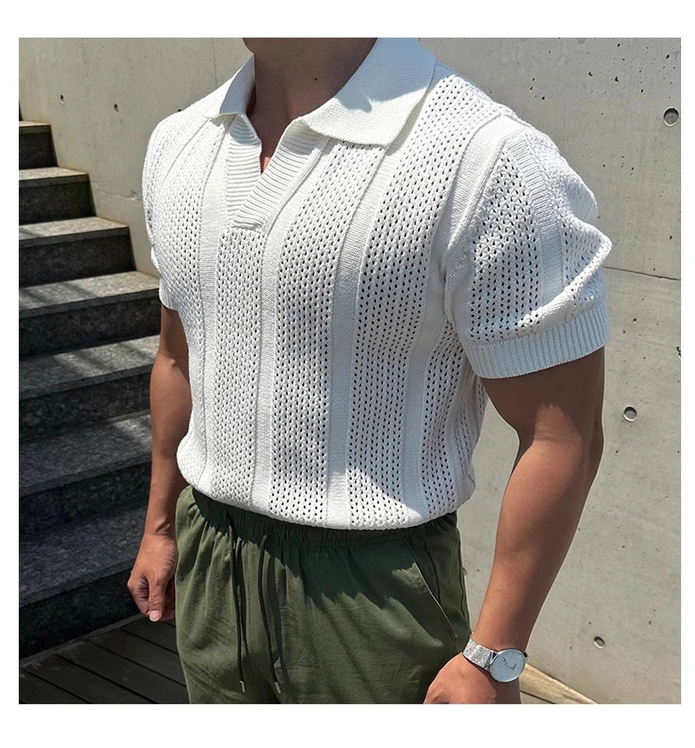 Men’s Breathable Polo T-Shirt – Lightweight Short Sleeve Summer Casual Top men-tshirt AllTrendMart