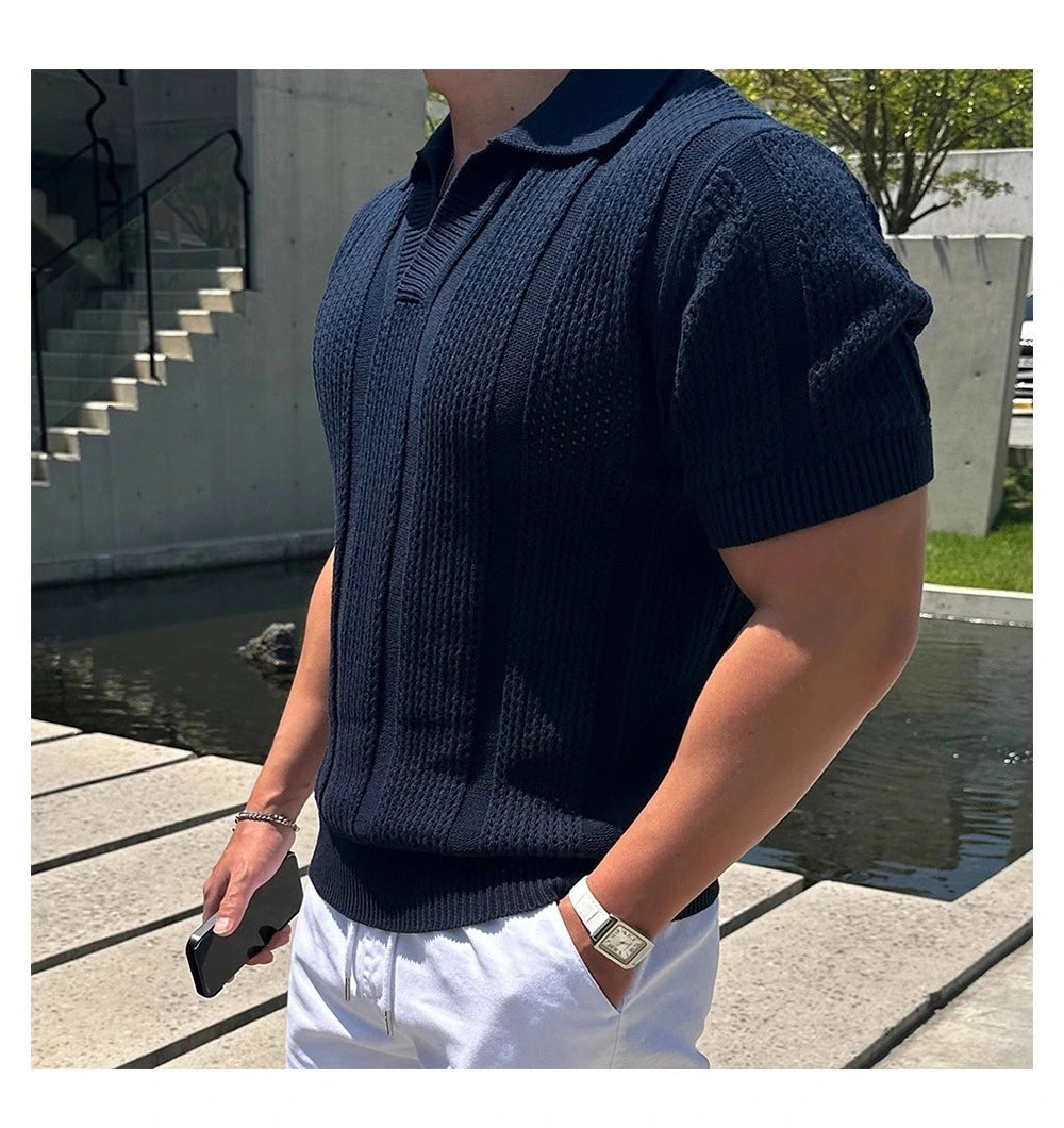 Men’s Breathable Polo T-Shirt – Lightweight Short Sleeve Summer Casual Top men-tshirt AllTrendMart