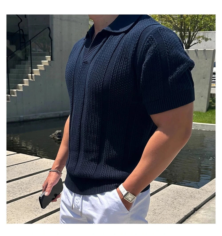 Men’s Breathable Polo T-Shirt – Lightweight Short Sleeve Summer Casual Top men-tshirt AllTrendMart