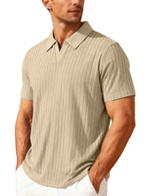 Men’s Jacquard Polo T-Shirt – Casual Relaxed Fit Summer Lapel Top men-tshirt AllTrendMart