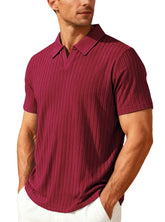 Men’s Jacquard Polo T-Shirt – Casual Relaxed Fit Summer Lapel Top men-tshirt AllTrendMart