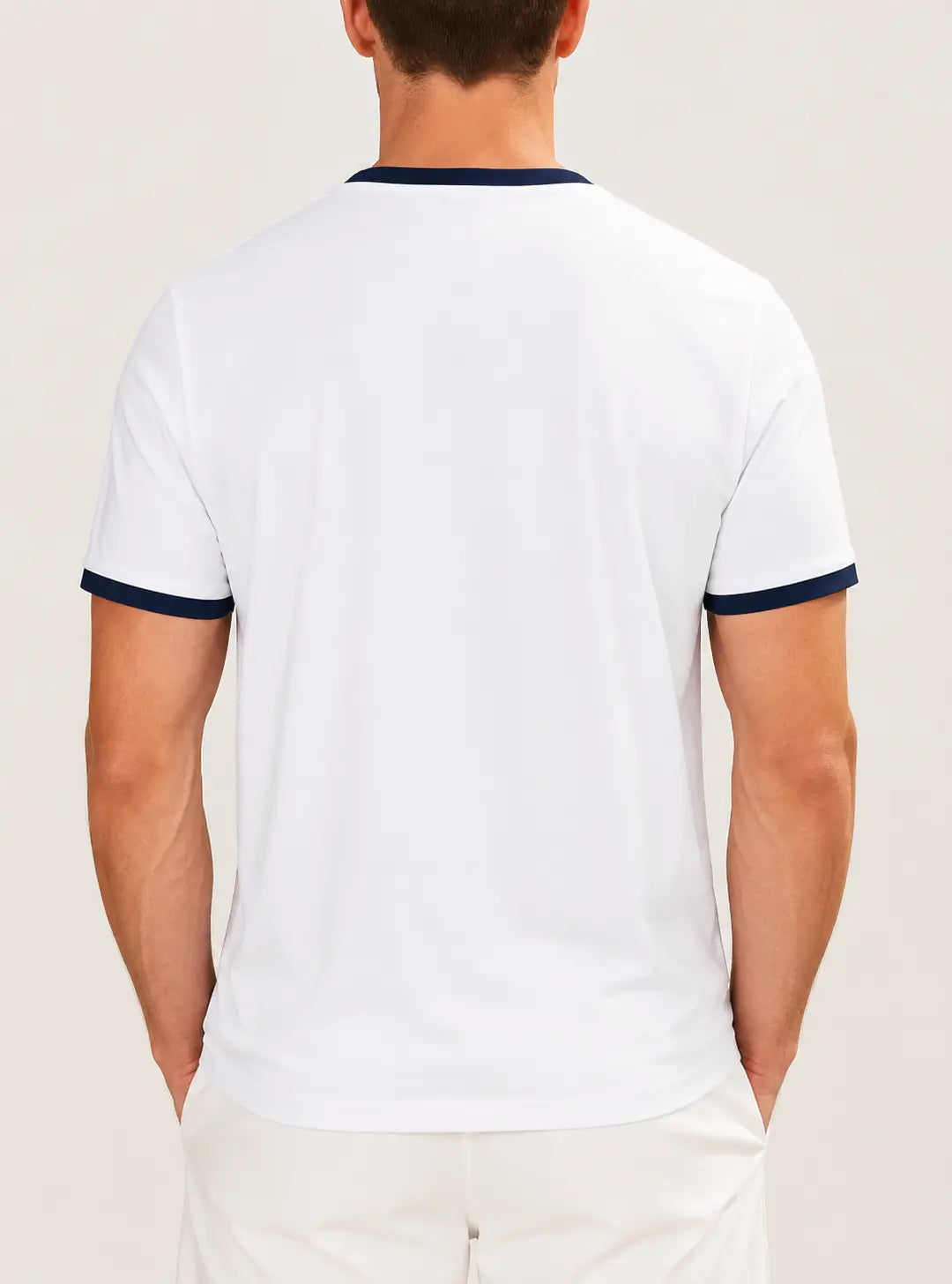 Men’s V-Neck Contrast Trim T-Shirt – Slim Fit Casual Summer Tee men-tshirt AllTrendMart