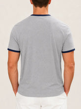Men’s V-Neck Contrast Trim T-Shirt – Slim Fit Casual Summer Tee men-tshirt AllTrendMart